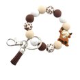 thumbnail image 6 of Highlands Cow Silicone Tassels Keyring Sturdy Silicone Beaded Wrist Lanyard with Highlands Cow Accent Keychain Pendant, 6 of 9