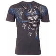 thumbnail image 3 of ARCHAIC by AFFLICTION Charcoal GRAVE KILLER Short Sleeve Slim Fit Y2K T-shirt, 3 of 8