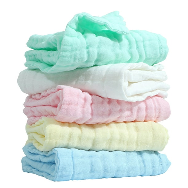 5 toallas faciales reutilizables para bebés, de algodón, para recién nacidos.