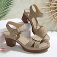 thumbnail image 6 of Daznico Women's Sandal - Women Summer Solid Buckle Strap Casual Open Toe Square Heels Comfortable Beach Shoes Sandals,Size 6.5, 6 of 8