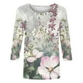 thumbnail image 4 of CYMMPU Spring Tunic Tops Boho Blouses for Women Dressy Casual Loose Fit Crew Neck 3/4 Sleeve Floral Printed Fall Fashion Shirts Lightweight Basic T-Shirts Purple S, 4 of 5