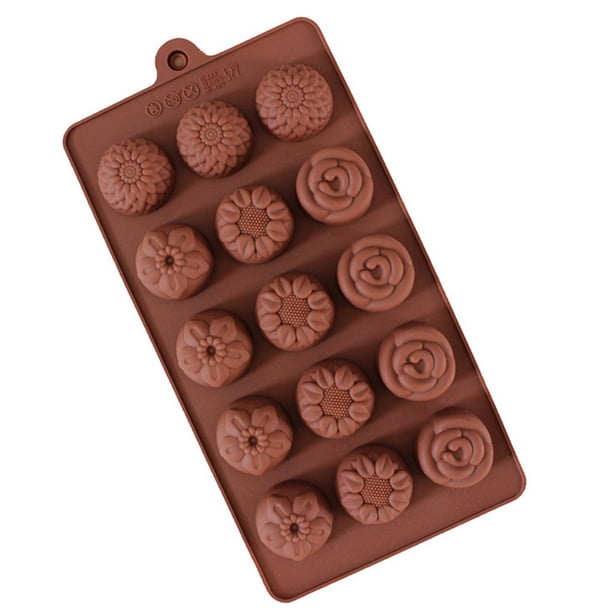 Moldes para chocolate desmontables, juego de 5 paquetes de moldes para barras energéticas y proteínas de silicona antiadherentes de calidad alimentaria, cinco patrones de flores