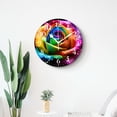 thumbnail image 4 of 12 Inch Wall Clock Battery Operated Silent Clock Decorative for Office, Kitchen, Outdoor, Living Room，Rainbow Rose Petals Lovely Design, 4 of 4