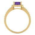 thumbnail image 4 of Clara Pucci 14K Yellow Gold 1.86ct Amethyst Halo Ring for Women, 4 of 8