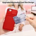 thumbnail image 3 of Crossbody Case for iPhone 7 Plus/iPhone 8 Plus with Camera Cover, Silicone Card Holder Phone Cover with Adjustable Necklace Strap Cord Lanyard Shockproof Protective Case - Red, 3 of 15