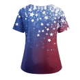 thumbnail image 4 of 250th Anniversary USA Womens Scrub Tops Casual V Neck USA Flag Print Scrubs Short Sleeve 4th of July Celebration Party Scrub Shirts Nursing Uniform Medical Nurse Workwear with Pockets Light Blue XL, 4 of 4