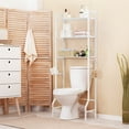 thumbnail image 6 of 3-Tier White Wooden Toilet Shelf Organizer Toilet Storage Shelf, 6 of 6