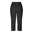 thumbnail image 7 of Bigersell Womens Cargo Capris Women Color High Waist Pocket Sports Fitness Yoga Wide Leg Capris Pants Black 3xl, 7 of 7
