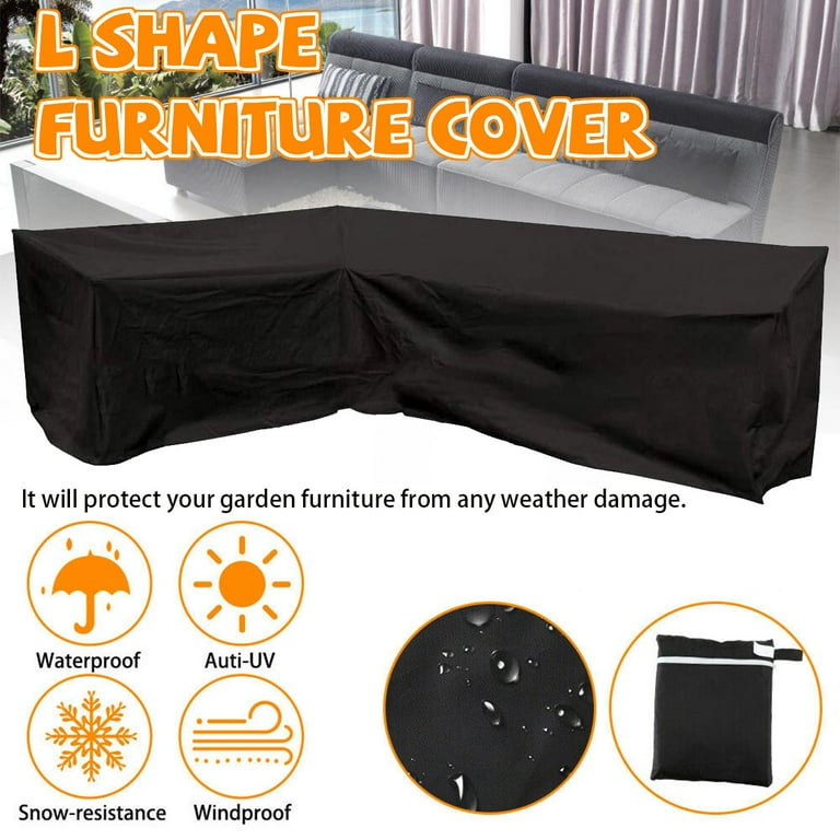 Waterproof L Shape Furniture Cover Outdoor Garden Patio Rattan Sofa Dustproof V Shaped Mold Resistant Com Waterproof L Shape Furniture Cover, Can You Wash Waterproof Garden Furniture Covers
