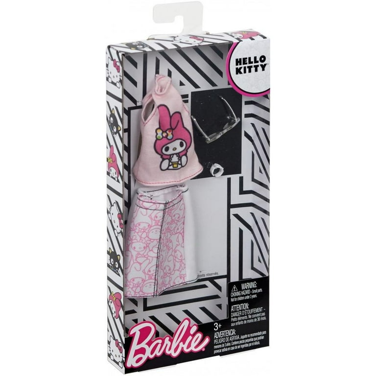 Barbie Hello Kitty My Melody Pink Top Pink Outline Skirt Walmart