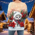 thumbnail image 5 of JTZGDY Womens Christmas Shirts Xmas Funny Printed Crew Neck 3/4 Length Sleeve Tops 2026 Festive Dressy Casual,Plus Size,Christmas Clothes for Women,Holiday Basic Tee,Tunic Tops Pullovers, 5 of 8
