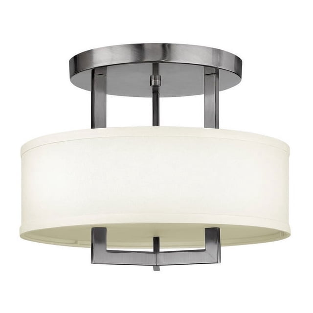 Hinkley 3200AN Hampton 15" Antique Nickel 3-LED Semi-Flush Ceiling Light