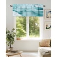 thumbnail image 5 of Valance Curtains for Windows Turquoise Marble Kitchen Curtians Window Treatment Modern Abstract Art Topper Curtain Rod Pocket Valances for Kitchen Bathroom Living Room 60x18in, 5 of 9