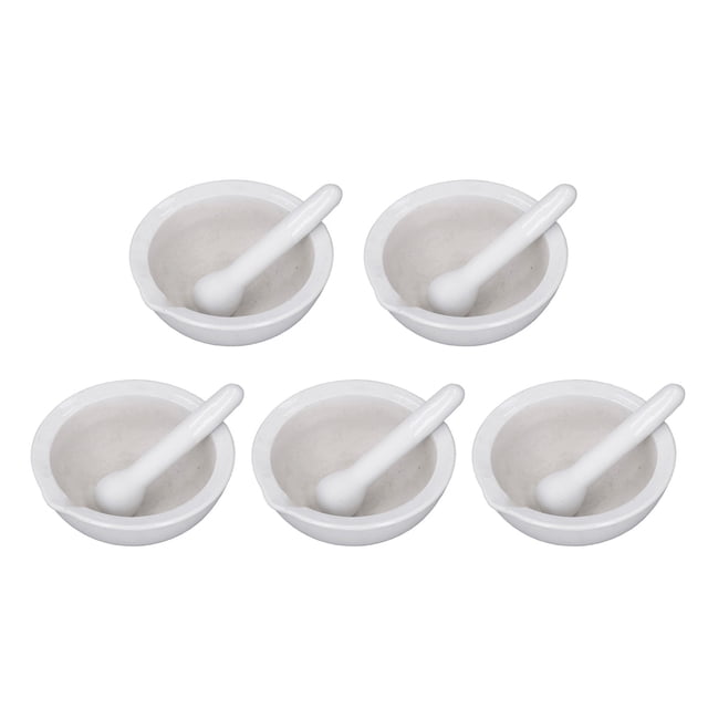Juego de 5 morteros de cerámica, mortero químico resistente al calor, suministros de laboratorio científico, Material cerámico de 100mL