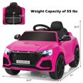 thumbnail image 3 of Costway Kids Ride On Car 12V Licensed Audi RS Q8 with Remote Control Lights Music Pink, 3 of 10