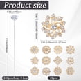 thumbnail image 2 of 112Pcs Flower Brooch Bouquet Pins Wedding Bouquet Brooches Gold Corsages Bling Jewelry Floral Rhinestone Straight Head Pins Set, 2 of 7
