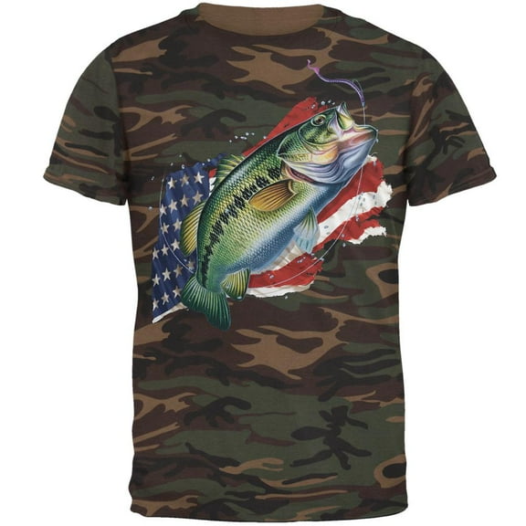 4th of July American Fisherman Bass Mens T Shirt