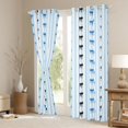 thumbnail image 3 of Manfei Blue Coquette Bowtie Blackout Curtains Set of 2 (38x54 Each),Modern Geometric Stripe Living Room Curtains, 3 of 6