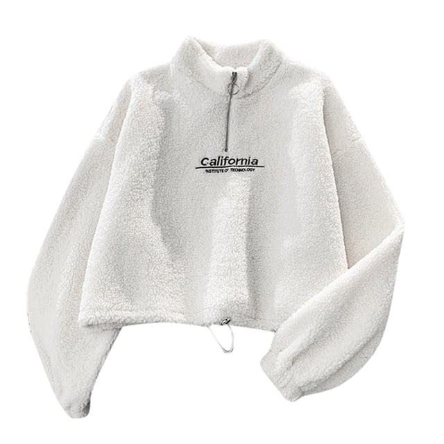 Gibobby Sudadera oversize mujer Sudaderas de cuello redondo para mujer estilo casual manga larga ligeras cómodas holgadas de moda sin botones(Blanco,G)