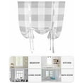 thumbnail image 6 of Grey Plaid Tie Up Curtains for Window, Thermal Insulated Balloon Shade Adjustable Rod Pocket Curtains Valance Panels for Kitchen Bathroom Cafe 52 x 45 Spring Summer Farmhouse Buffalo Checkered, 6 of 6