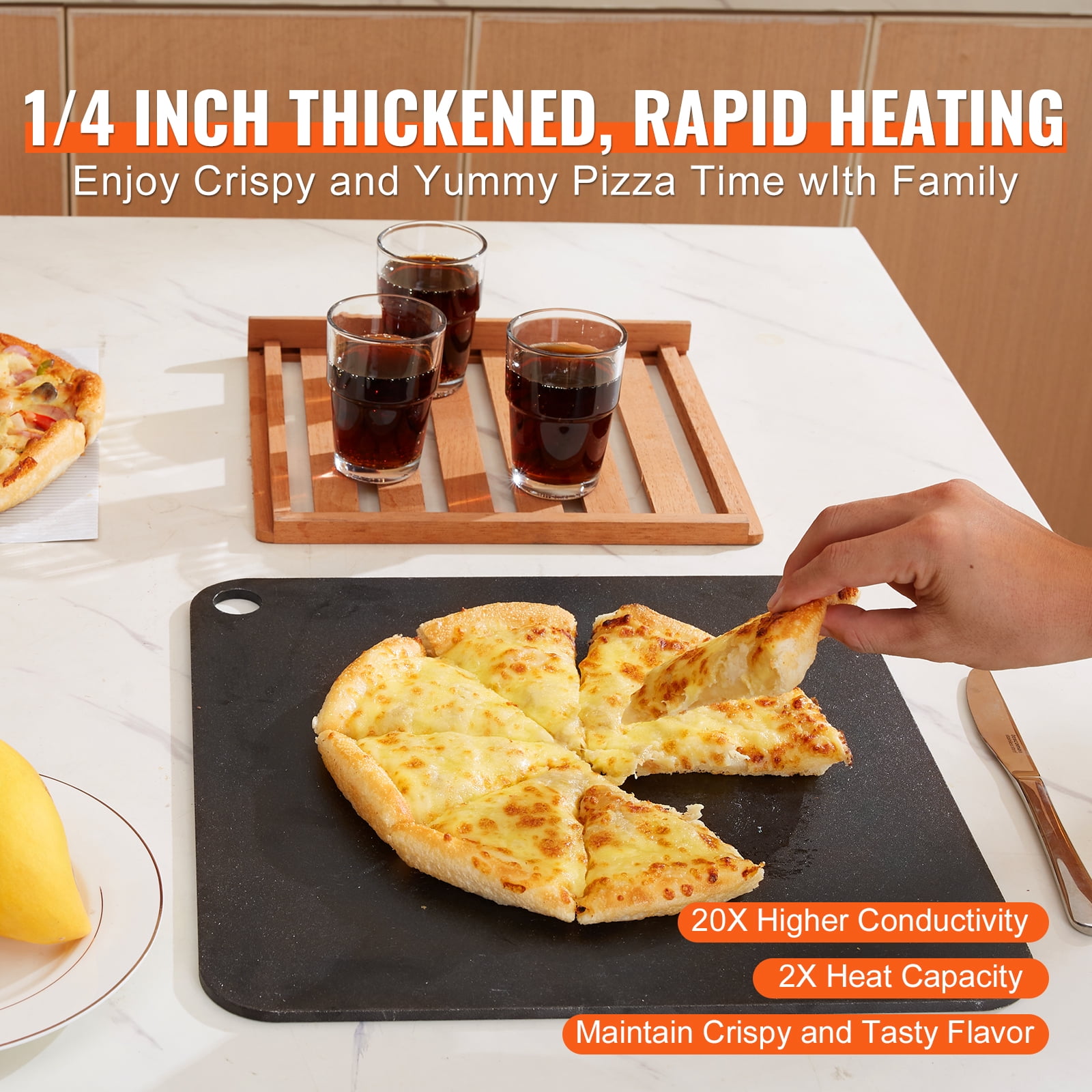 BENTISM 13.5"x10"Square Pizza Baking Steel for Oven
