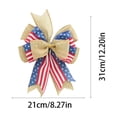 thumbnail image 2 of Ouuluon 4th of July Patriotic Bows Gift Wrapping Ribbon, Red White Blue Woven Striped Ribbon for Memorial Day Holiday Party Festive Home Decoration, 2 of 6