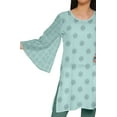 thumbnail image 4 of Moomaya Kurtis Courtes en Poly-Crêpe pour Femmes, Robe à Manches Kimono Imprimée, Haut Indien, 4 of 5