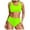 Yellow, variant on asdoklhq Womens Swimsuits Tankini Fashion Women's Sleeveless Solid Set Swimsuit Push-Up Padded Swimwear Swimsuit Beachwear Green M