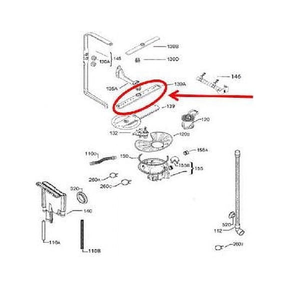 FRIGIDAIRE A05814602 SPRAY ARM - GENUINE OEM PART