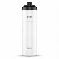Clean Bottle 23 oz Sport Insulated Bike Water Bottle with Easy-Squeeze Nozzle Gloss White