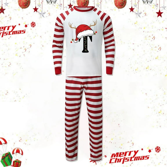 Men Christmas Family Matching Pajama Set Green Printed Long Sleeve Long Pants for Comfortable Family Bonding