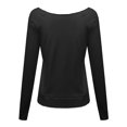 thumbnail image 2 of FashionOutfit Women's Solid Long Sleeves Wide Crew Neck Fashionable Sweatshirt, 2 of 3