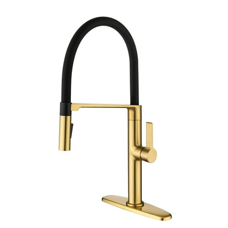

Kitchen Faucet 360° Rotation Kitchen Sink Faucets with Two Modes Sprayer and Magnetic Docking Spray Head Kitchen Faucet with Pull-Down Sprayer for Kitchen Yard Garden Golden