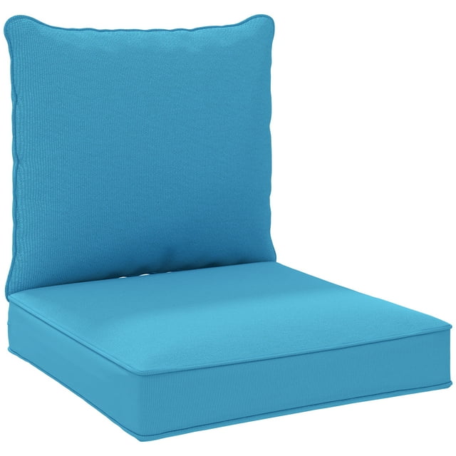Coussins de Chaise de Patio d'Extérieur, Coussins de Siège Profond de Remplacement, Ensemble de Coussins de Patio Turquoise
