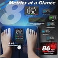 thumbnail image 2 of Báscula inteligente Lepulse con IMC, grasa corporal, masa muscular, pantalla grande de 4.68" con tendencia, báscula de composición de 22" de alta precisión con frecuencia cardíaca, báscula de baño con, 2 of 5