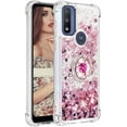 thumbnail image 6 of Glitter Clear Sparkly Bling Motorola Moto G Play 2023 Case for Women, Flowing Liquid Quicksand Cover with Diamond Ring Holder Case for Motorola G Play 2023  Rose Gold, 6 of 14