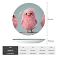 thumbnail image 2 of Zufioo Adorable Pink Fluffy Birds Print Bone China Decorative Plate, Ceramic Dinner Plate with Stand Ceramic Decoration Homewares-8in, 2 of 6