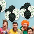thumbnail image 7 of PMU Balloons PartyTex 11in Premium White and Black with All-Over Print Green Leaves Pack of 12, 7 of 7