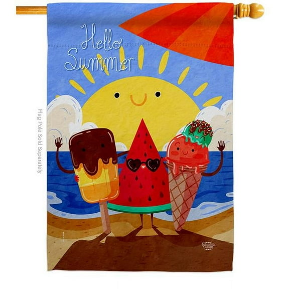 Ornament Collection H192453-BO Summer Buddy Summertime Fun & Sun 28 x 40 in. Double-Sided Decorative Vertical House Flags for Decoration Banner Garden Yard Gift