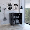 thumbnail image 4 of FM FURNITURE Lewis Armoire de Rangement Moderne à 2 Portes en Bois d'Ingénierie, Noire, 4 of 8