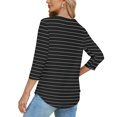 thumbnail image 4 of Summer Akafmk 3/4 Sleeve Shirts for Women,Summer Womens Striped T Shirts,Fashion Casual 1/2 Sleeve Print Ladies Round Neck Blouse, 4 of 5