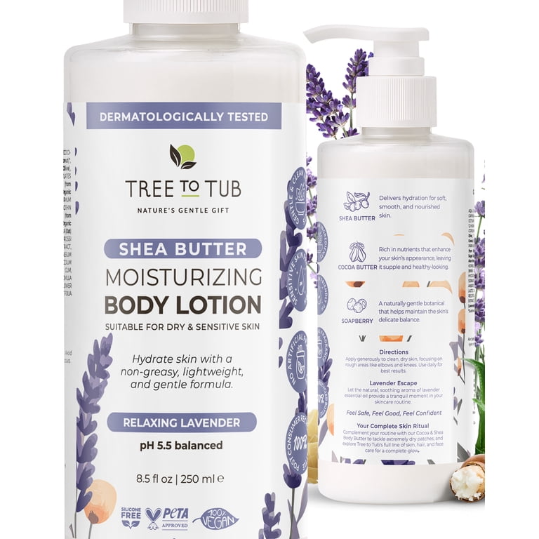 Tree To Tub Lavender Shea Butter Body Lotion for Dry Skin photo 1