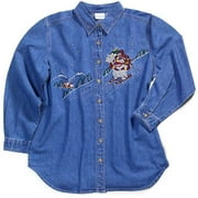Bear Lodge Embroidered Denim Shirt