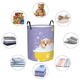 thumbnail image 4 of Balery Corgi Washing in Bathtub Cesta de ropa redonda con asas, impermeable, independiente, para ropa, juguetes, dormitorio y familia-Medium, 4 of 6