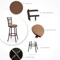 thumbnail image 4 of Taburete de bar iKayaa IKayaa Antique Barster giratorio con respaldo marco de metal cocina comedor silla de espuma acolchada 120 kg de capacidad, 4 of 7