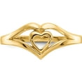 thumbnail image 6 of 14K Yellow Gold Polished Heart Ring (Size 7.5) Made In Peru k4577, 6 of 6