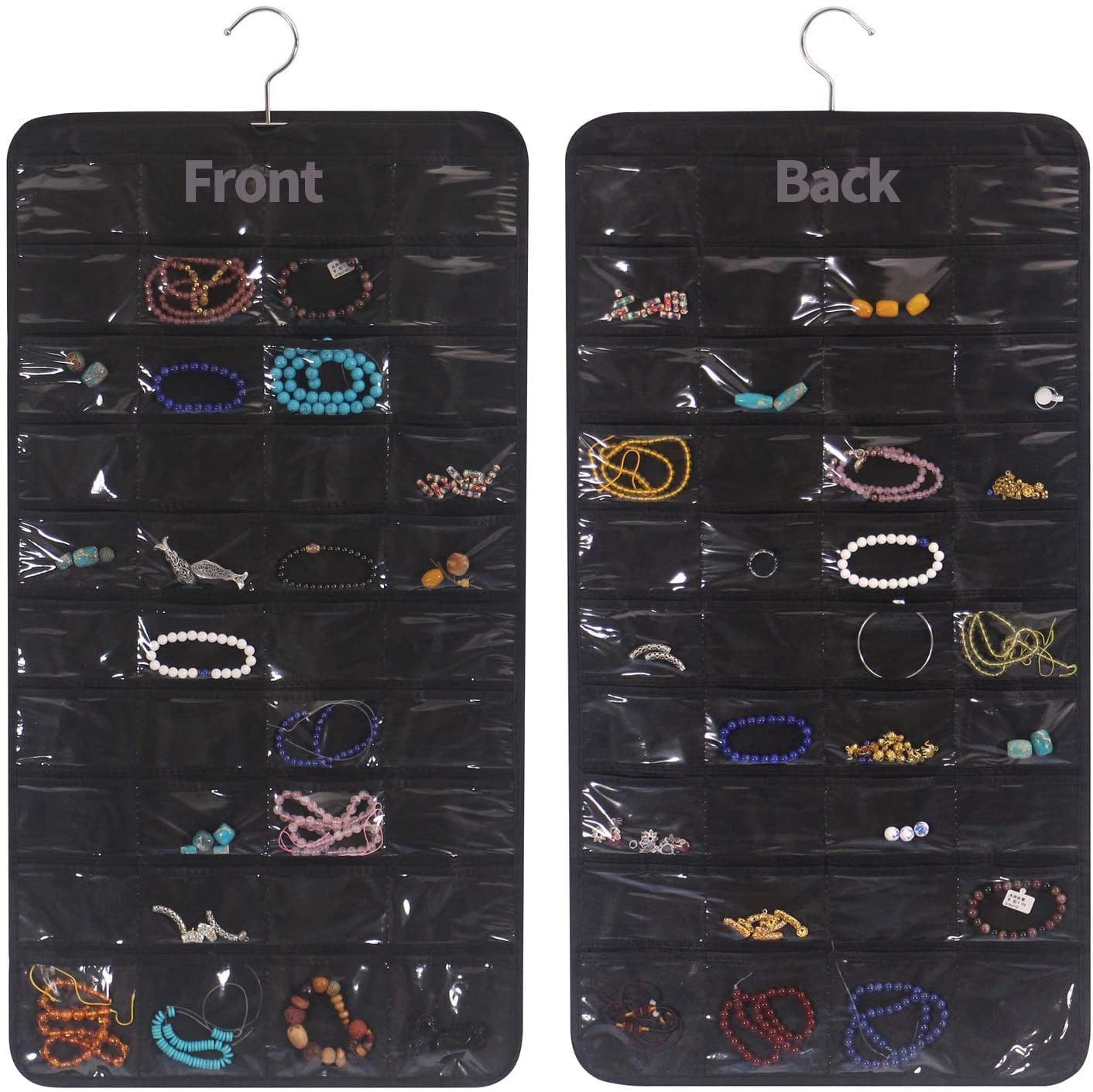 Necklace Bracelet Jewelry Hanging Storage Pocket Organizer Holder Pouch Holder 