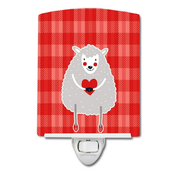 Caroline's Treasures BB6762CNL Lamb Love Ceramic Night Light, 6x4x3", multicolor