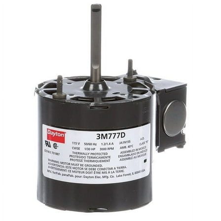 Dayton HVAC Motor,1/30 HP,3000 rpm,115V,3.3 71214887M