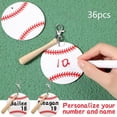 thumbnail image 4 of llavero de beisbol 12x Llaveros de béisbol Escritura de acrílico en blanco Murciélagos de madera Llavero de recuerdo con llaveros para niños Mujeres Hombres Favores de f Magideal llavero de beisbol, 4 of 7